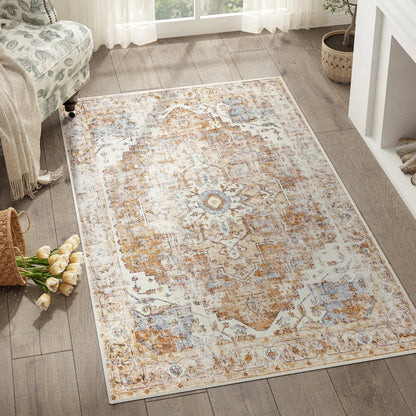Heritage Medallion Rug | Foldable Non-Slip Oriental Style Carpet 2