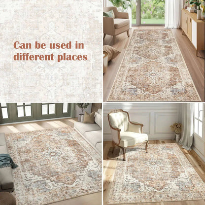 Heritage Medallion Rug | Foldable Non-Slip Oriental Style Carpet 6
