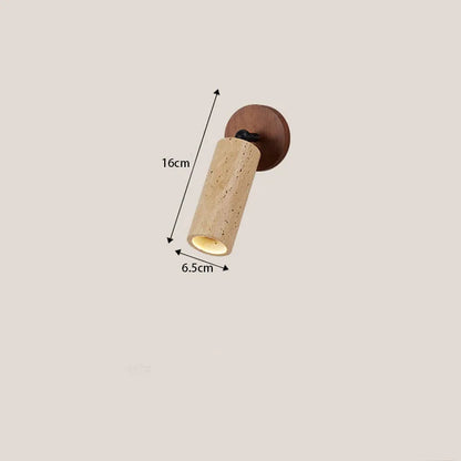 Huangdong Wall Lamp | Wabi-Sabi Travertine & Wood Light 0