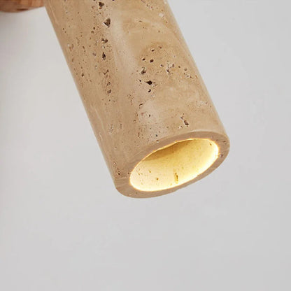 Huangdong Wall Lamp | Wabi-Sabi Travertine & Wood Light 4