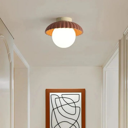 Iron Hallway Ceiling Light | Modern Glass & Metal Flush Mount 4