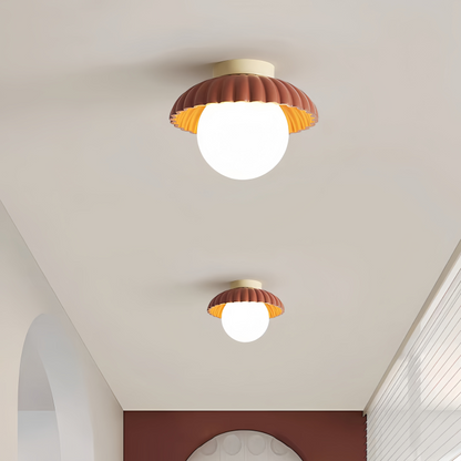 Iron Hallway Ceiling Light | Modern Glass & Metal Flush Mount 5