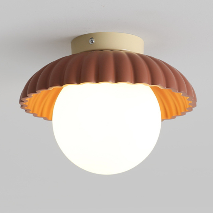 Iron Hallway Ceiling Light | Modern Glass & Metal Flush Mount 6