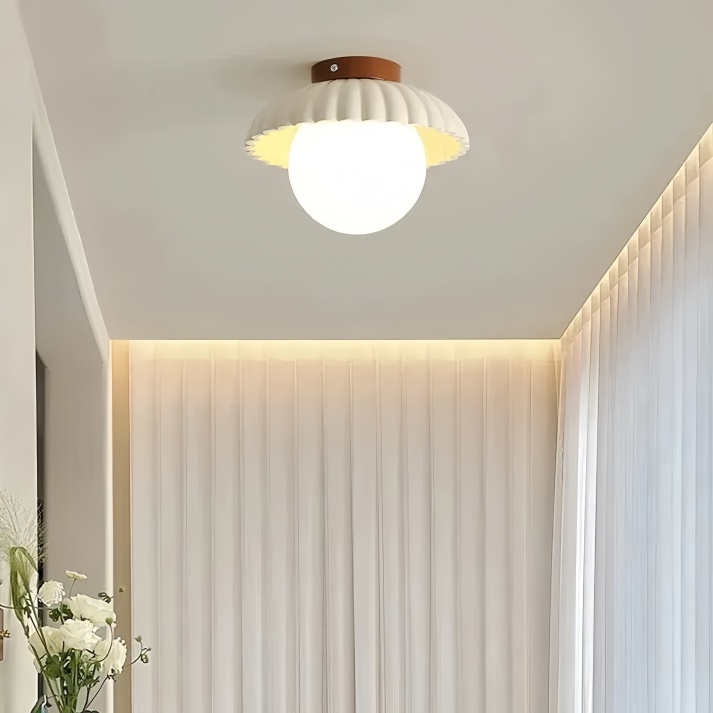 Iron Hallway Ceiling Light | Modern Glass & Metal Flush Mount 7