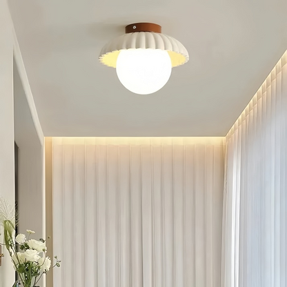 Iron Hallway Ceiling Light | Modern Glass & Metal Flush Mount 7