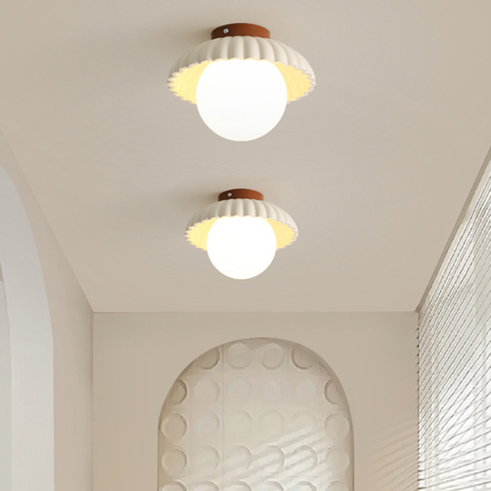 Iron Hallway Ceiling Light | Modern Glass & Metal Flush Mount 8