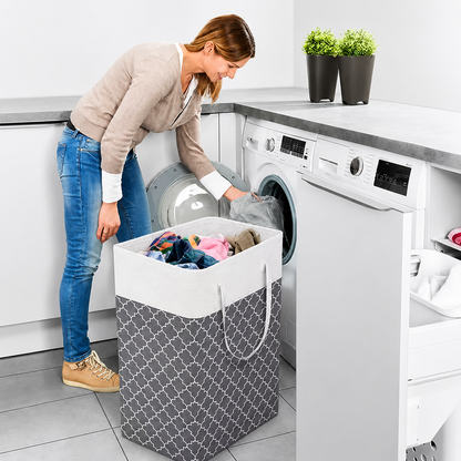 Lauva | 75L Waterproof Laundry Basket | Foldable Fabric Clothes Hamper with Handles 2