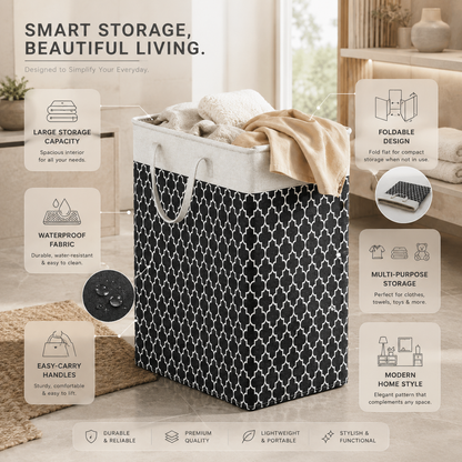 Lauva | 75L Waterproof Laundry Basket | Foldable Fabric Clothes Hamper with Handles 3