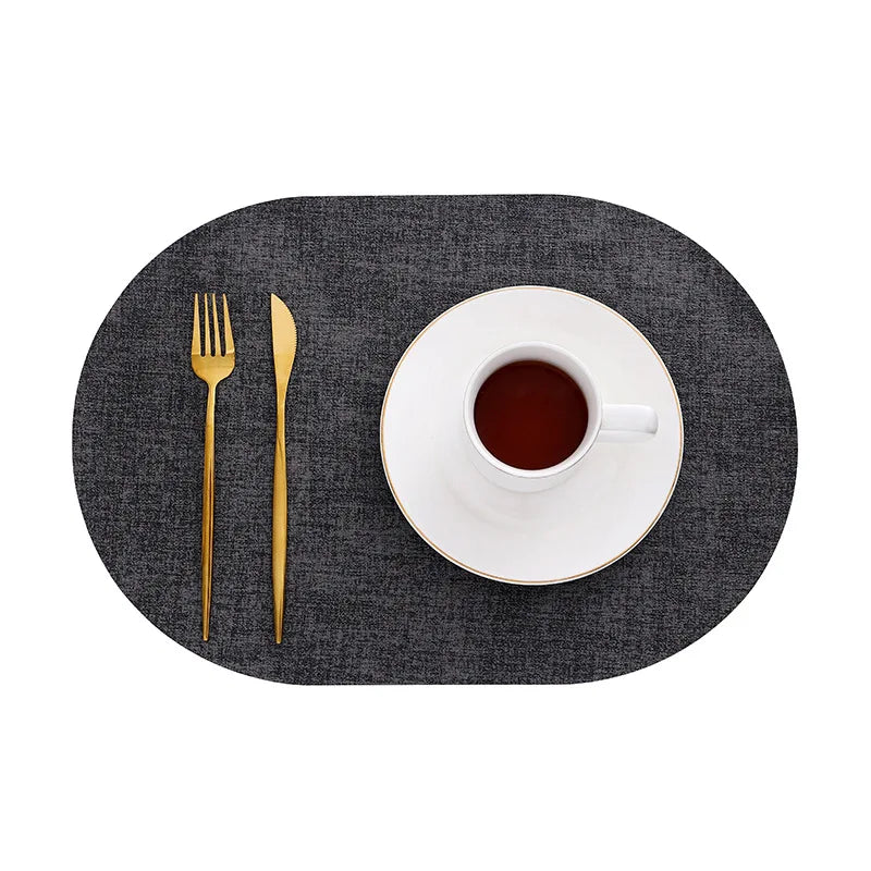 LinoMat | Oval Faux Leather Placemats | Heat Resistant &amp; Non-Slip 0