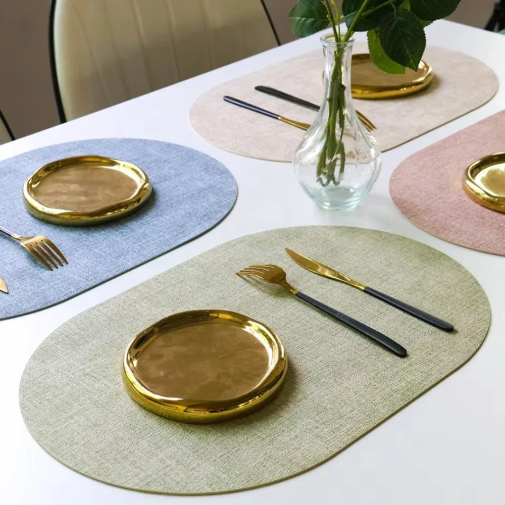 LinoMat | Oval Faux Leather Placemats | Heat Resistant &amp; Non-Slip 1