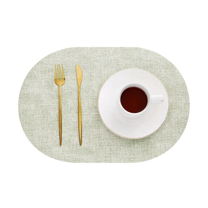 LinoMat | Oval Faux Leather Placemats | Heat Resistant &amp; Non-Slip 10