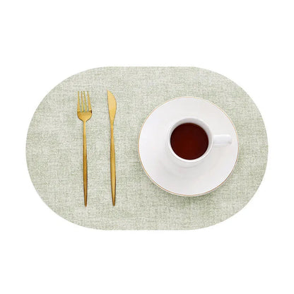LinoMat | Oval Faux Leather Placemats | Heat Resistant &amp; Non-Slip 10