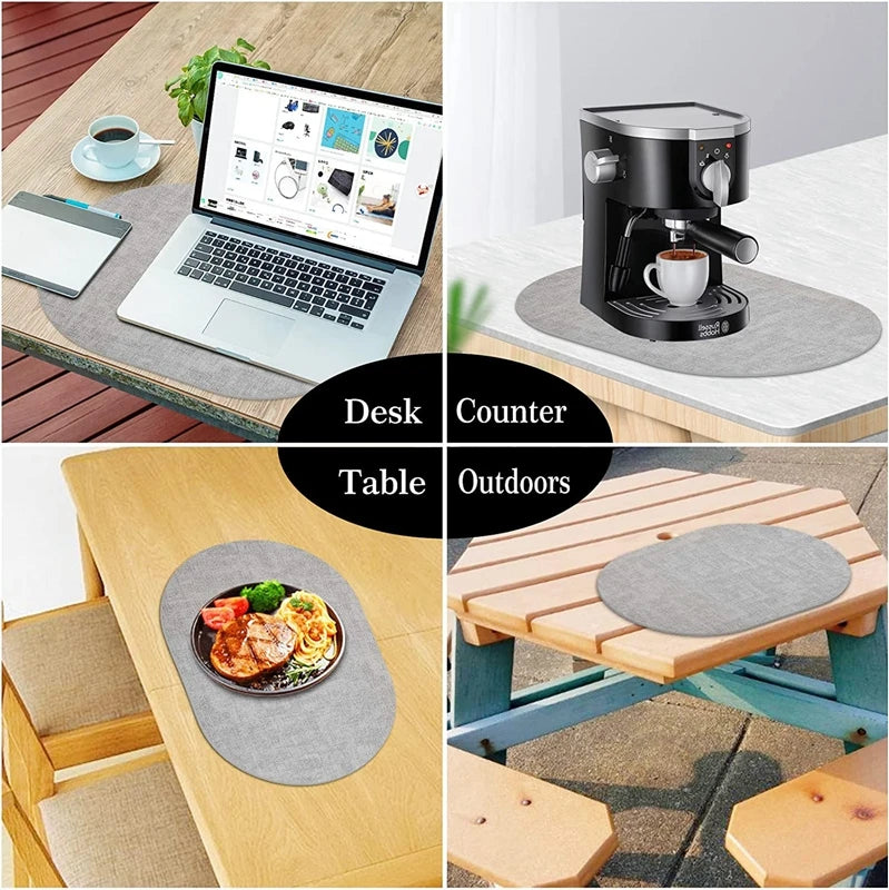 LinoMat | Oval Faux Leather Placemats | Heat Resistant &amp; Non-Slip 2