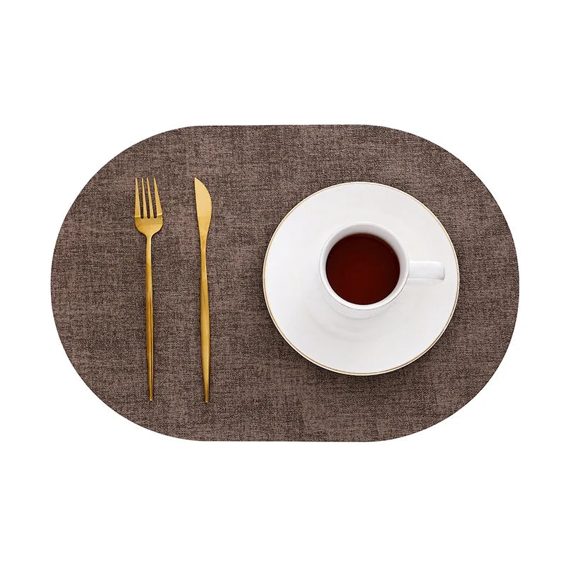 LinoMat | Oval Faux Leather Placemats | Heat Resistant &amp; Non-Slip 5