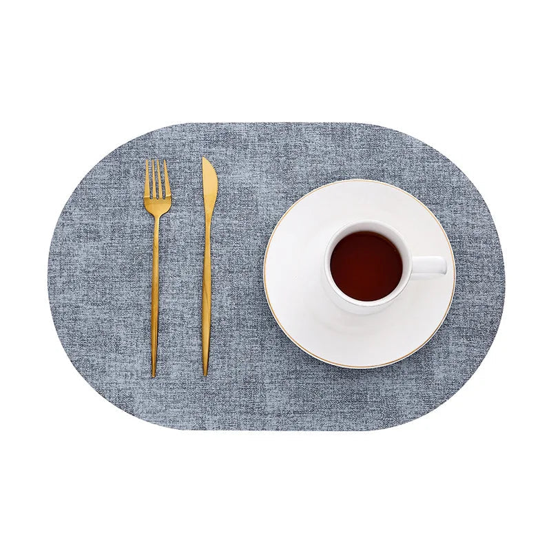 LinoMat | Oval Faux Leather Placemats | Heat Resistant &amp; Non-Slip 7
