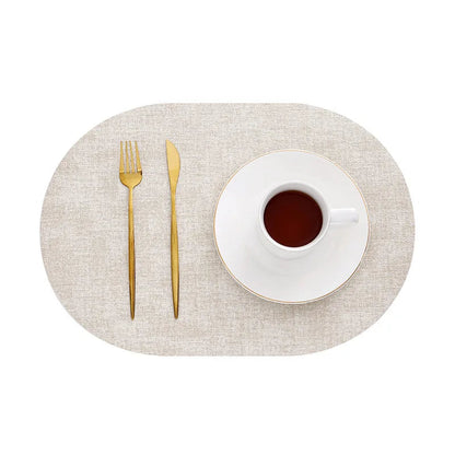 LinoMat | Oval Faux Leather Placemats | Heat Resistant &amp; Non-Slip 8