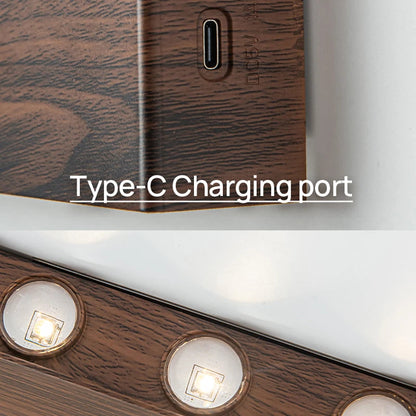 LumiBlock Rechargeable Wall Lamp | Minimalist Wood-Grain Design 5