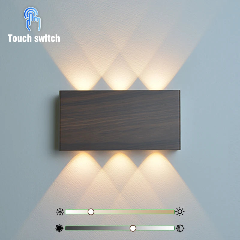 LumiBlock Rechargeable Wall Lamp | Minimalist Wood-Grain Design 7