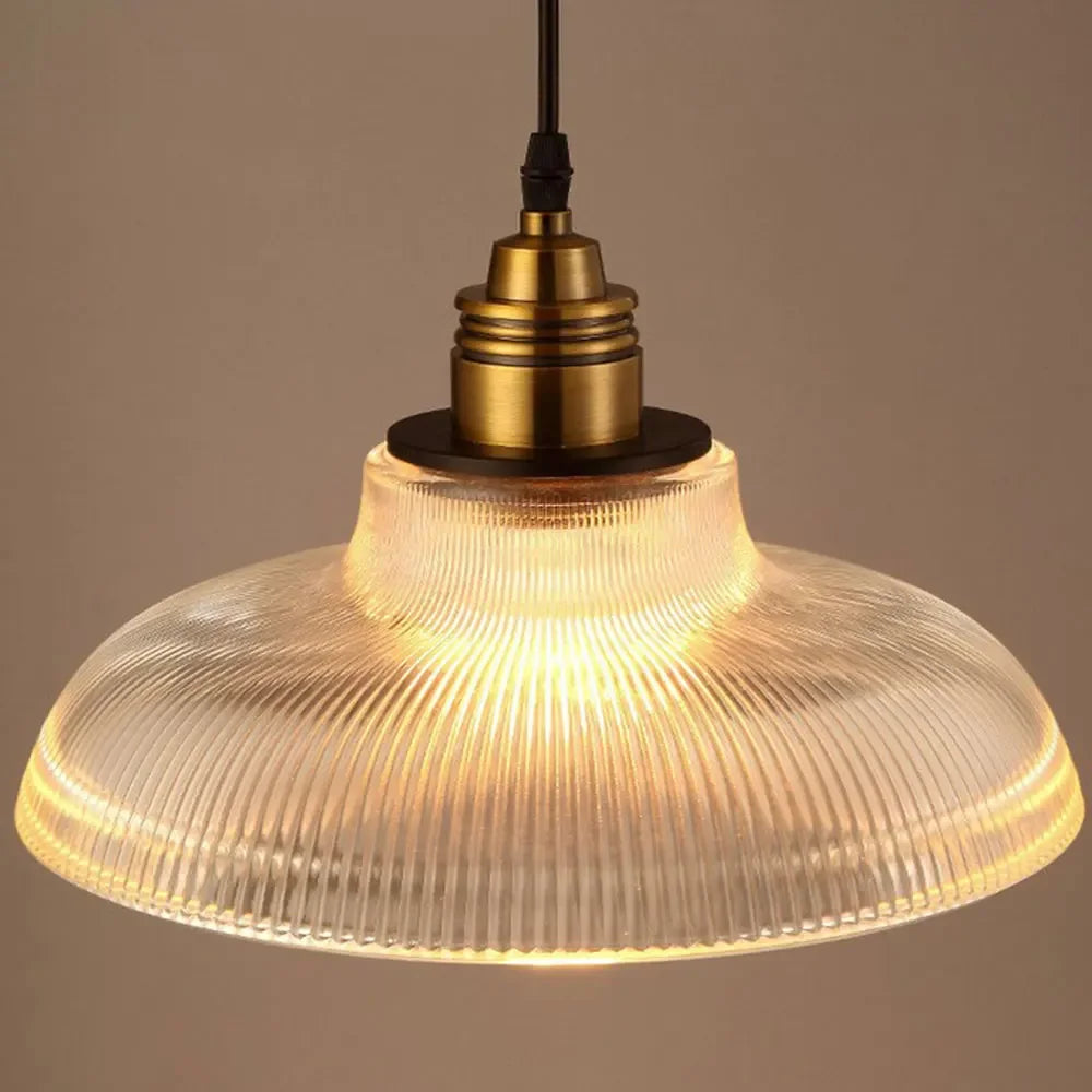 LumiVibe Glass Pendant Light | Elegant Ribbed Glass Hanging Lamp 1