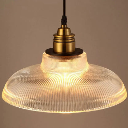 LumiVibe Glass Pendant Light | Elegant Ribbed Glass Hanging Lamp 1