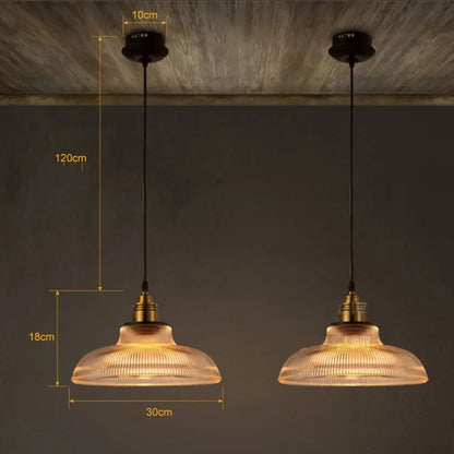 LumiVibe Glass Pendant Light | Elegant Ribbed Glass Hanging Lamp 3