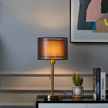 Lumis Table Lamp with Double Fabric Shade | Modern Vintage Design 5