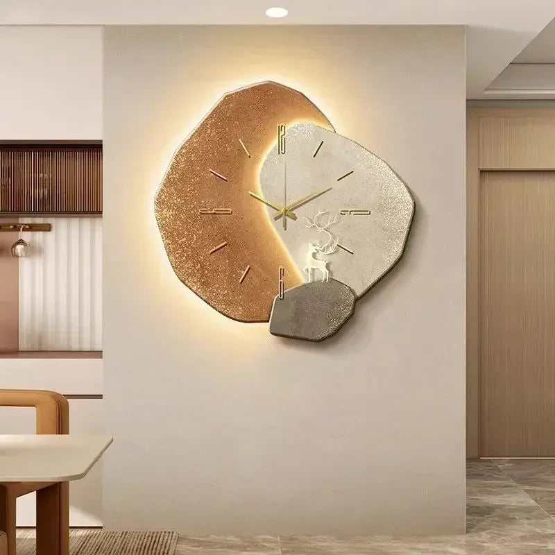 LumoClock | Large Modern Wall Clock | Silent Quartz & LED Light 2