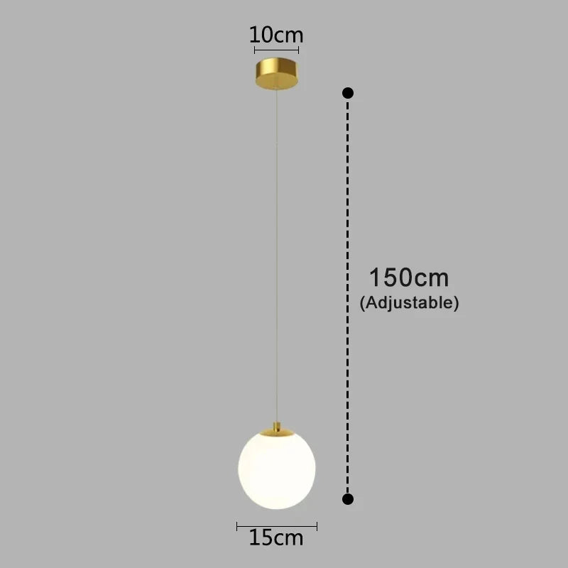 Luna Pendant Light | Nordic Modern Glass Globe Design 9