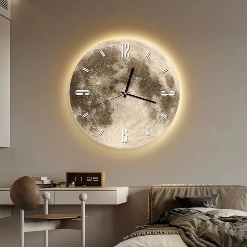 Lunar LED Wall Clock | Illuminated Moon Design 0