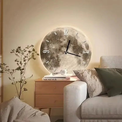 Lunar LED Wall Clock | Illuminated Moon Design 1