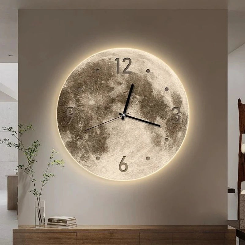 Lunar LED Wall Clock | Illuminated Moon Design 2