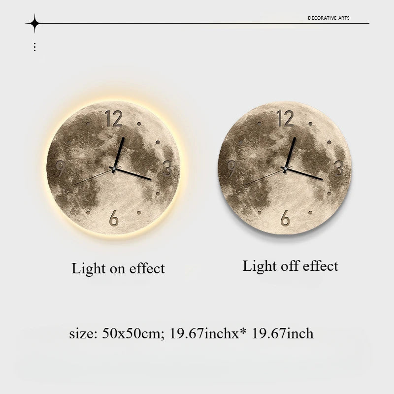 Lunar LED Wall Clock | Illuminated Moon Design 3