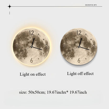 Lunar LED Wall Clock | Illuminated Moon Design 3
