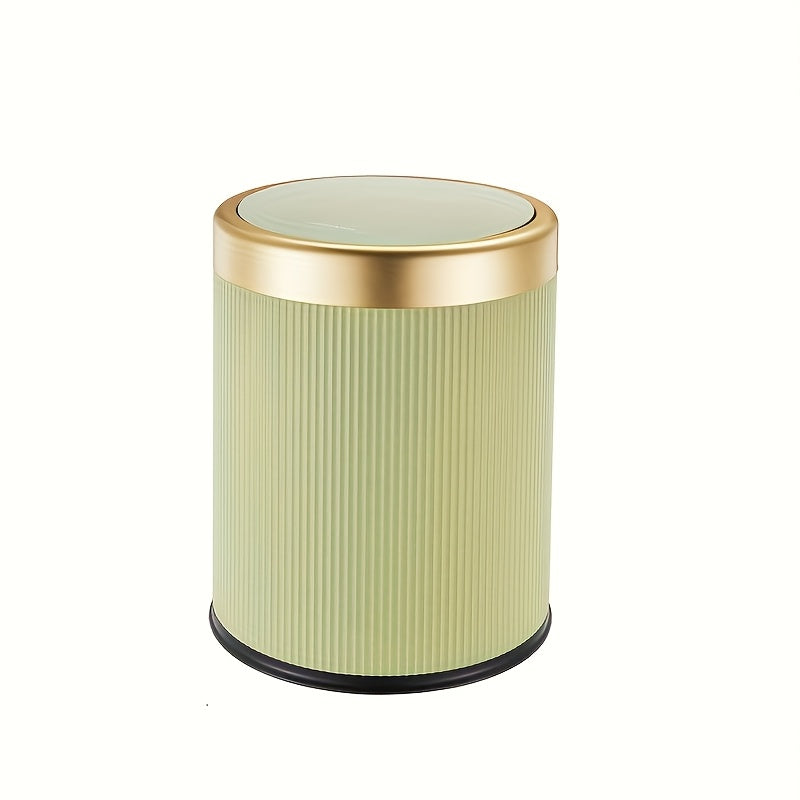Luxury Oval Trash Can | Press-Top Waste Bin with Dual Inner Bucket 6
