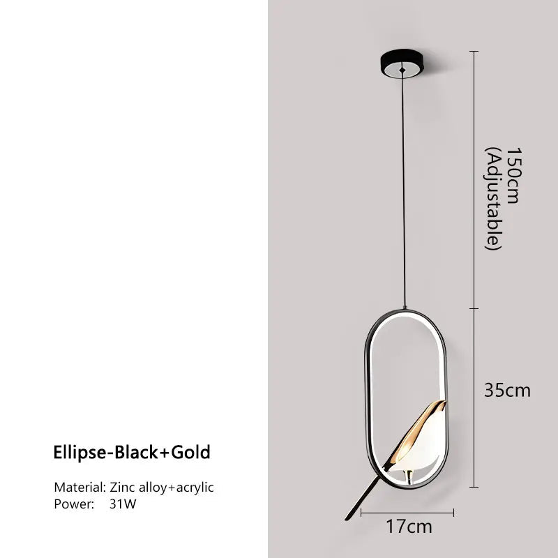 Magpie Pendant Light | Nordic LED Bird Design 0