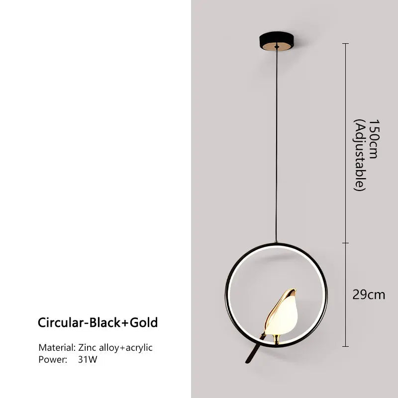 Magpie Pendant Light | Nordic LED Bird Design 7