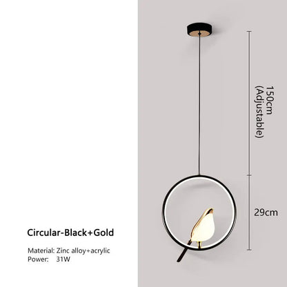 Magpie Pendant Light | Nordic LED Bird Design 7