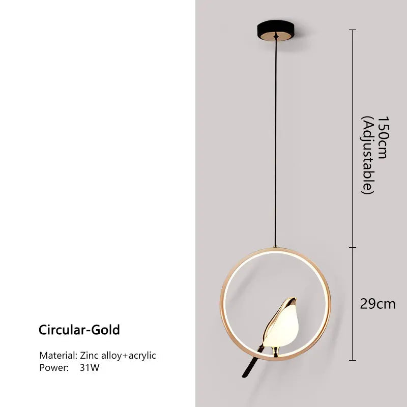 Magpie Pendant Light | Nordic LED Bird Design 8