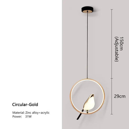 Magpie Pendant Light | Nordic LED Bird Design 8