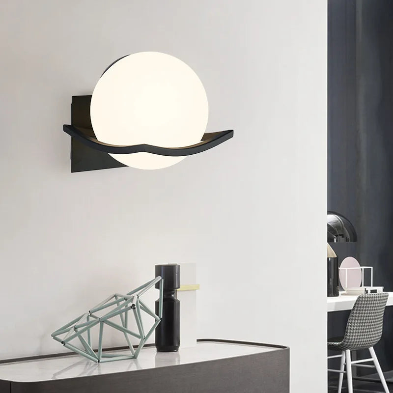 Makar Wall Light | Modern European Glass Globe Sconce 1