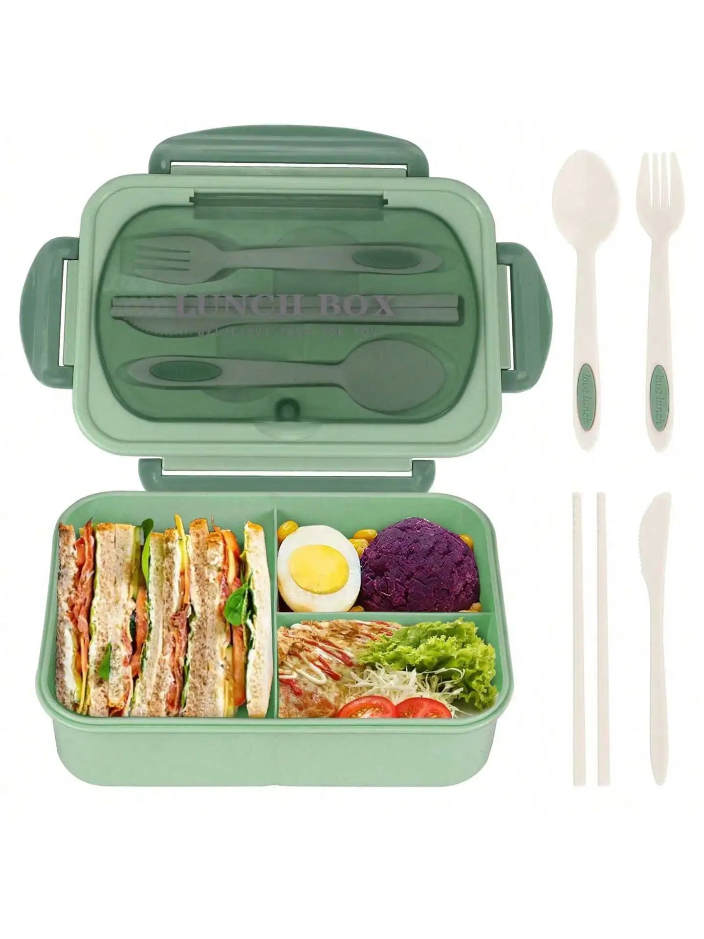 MealMate | Bento Lunch Box with Utensils | 4 Compartments & Leak-Proof Design 0