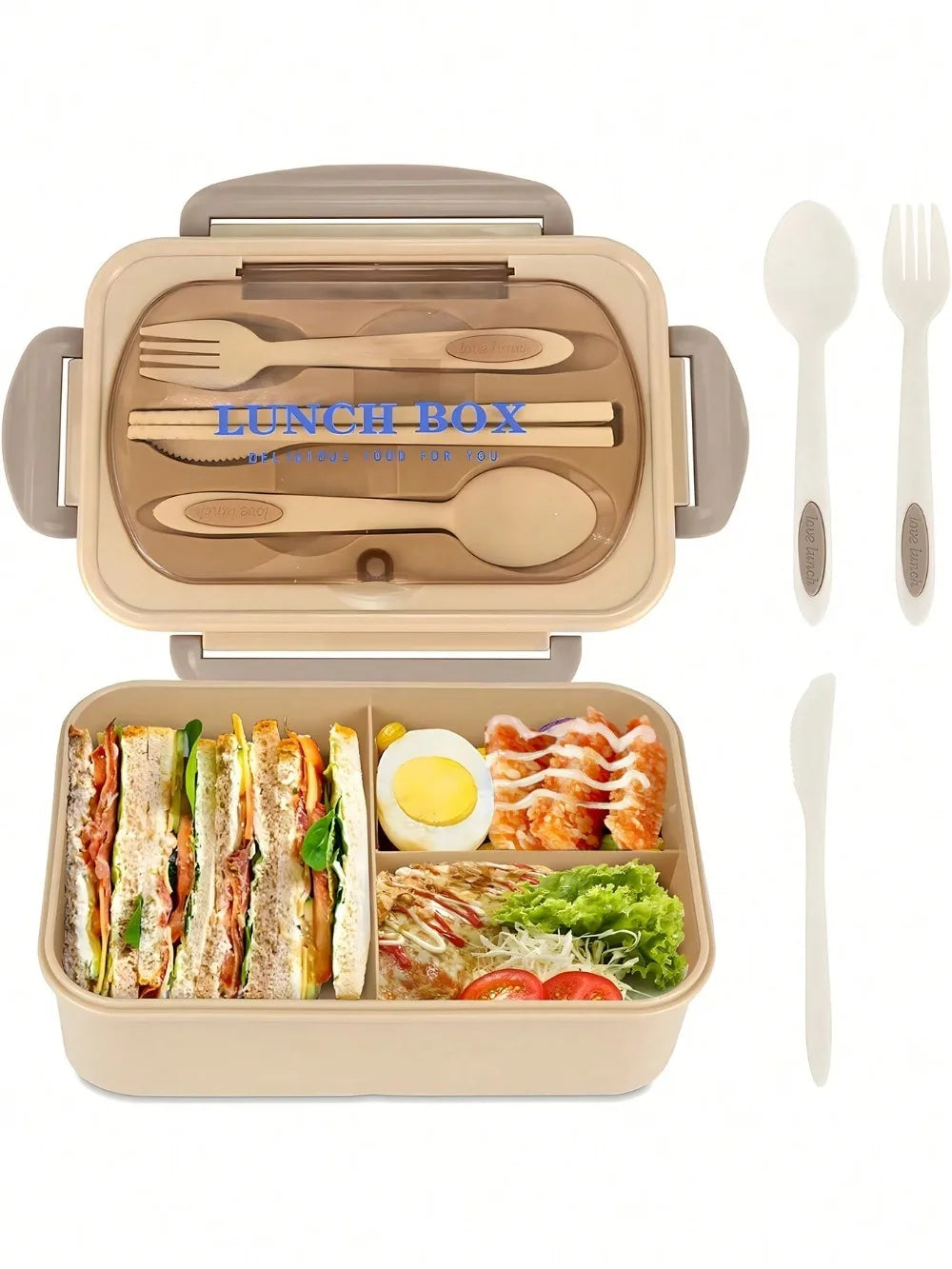 MealMate | Bento Lunch Box with Utensils | 4 Compartments & Leak-Proof Design 1