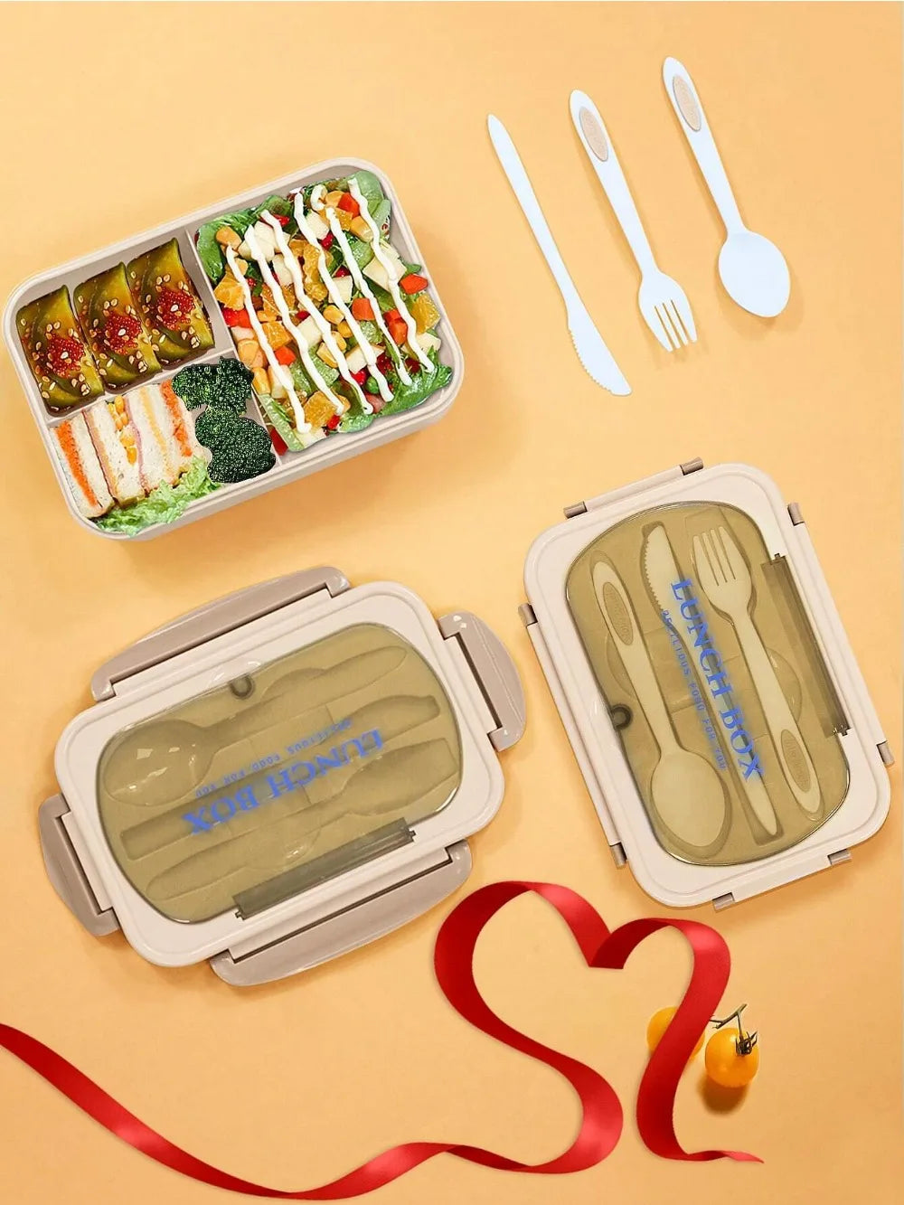 MealMate | Bento Lunch Box with Utensils | 4 Compartments & Leak-Proof Design 2