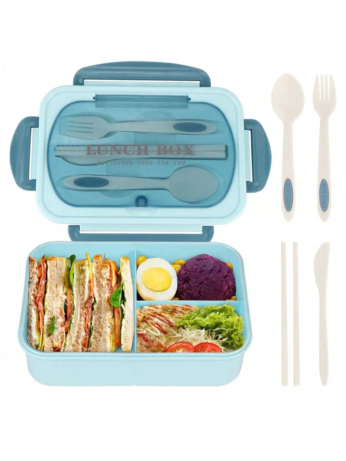 MealMate | Bento Lunch Box with Utensils | 4 Compartments & Leak-Proof Design 7
