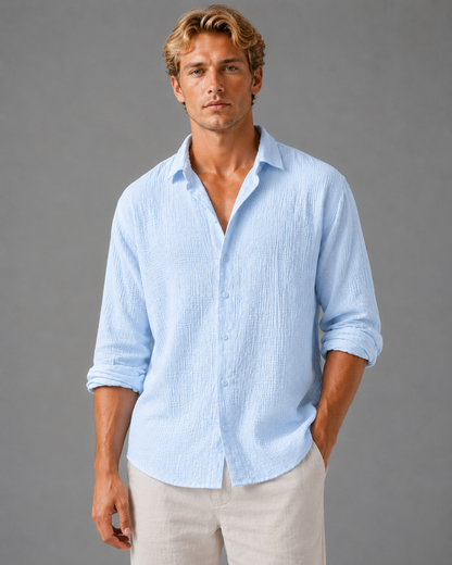Men’s Linen Shirt – Lightweight Short Sleeve Button-Up