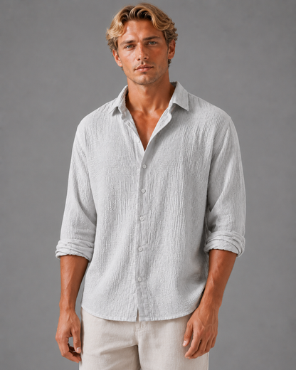 Men’s Linen Shirt – Lightweight Short Sleeve Button-Up