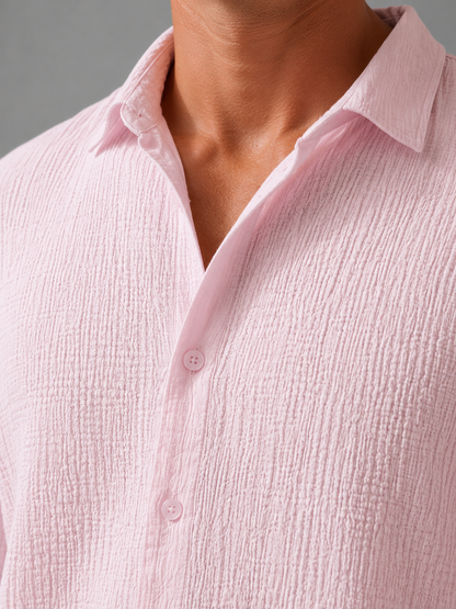 Men’s Linen Shirt – Lightweight Short Sleeve Button-Up