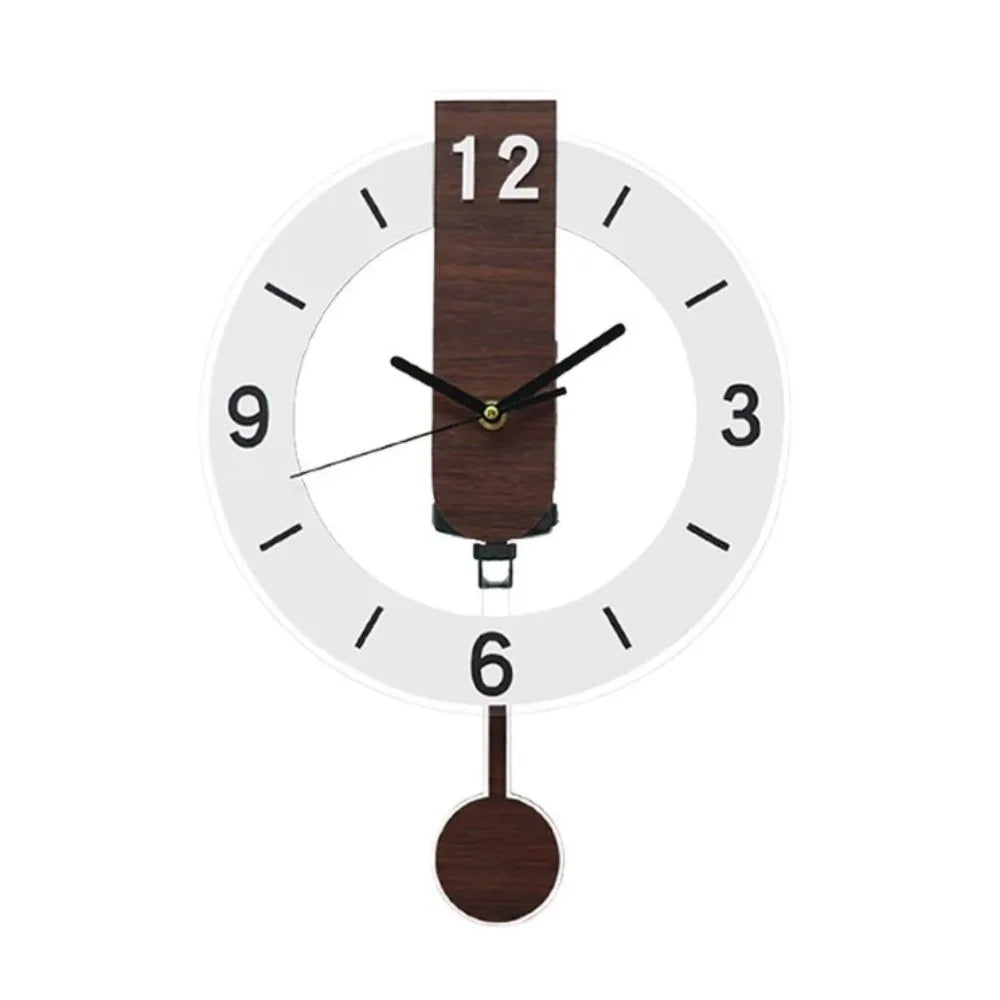 Minimalist Pendulum Wall Clock | Modern Acrylic & Wood Design 0