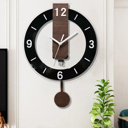 Minimalist Pendulum Wall Clock | Modern Acrylic & Wood Design 2