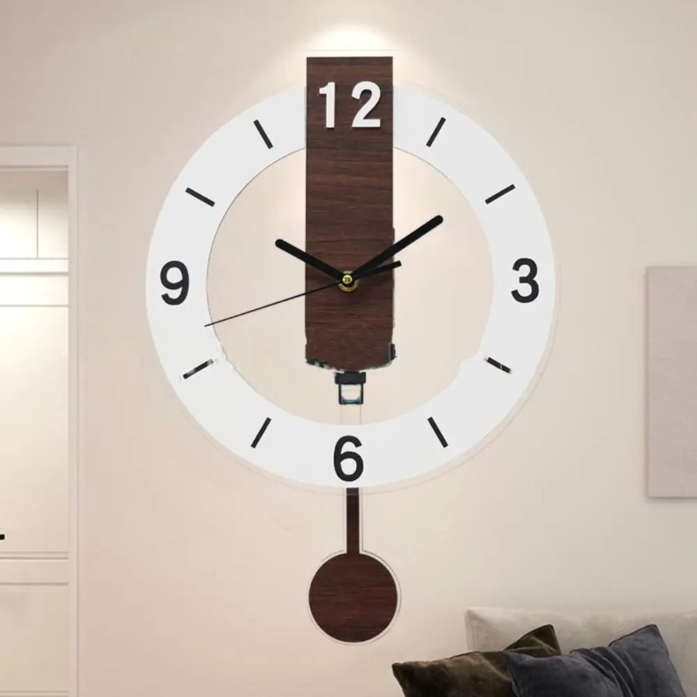Minimalist Pendulum Wall Clock | Modern Acrylic & Wood Design 3
